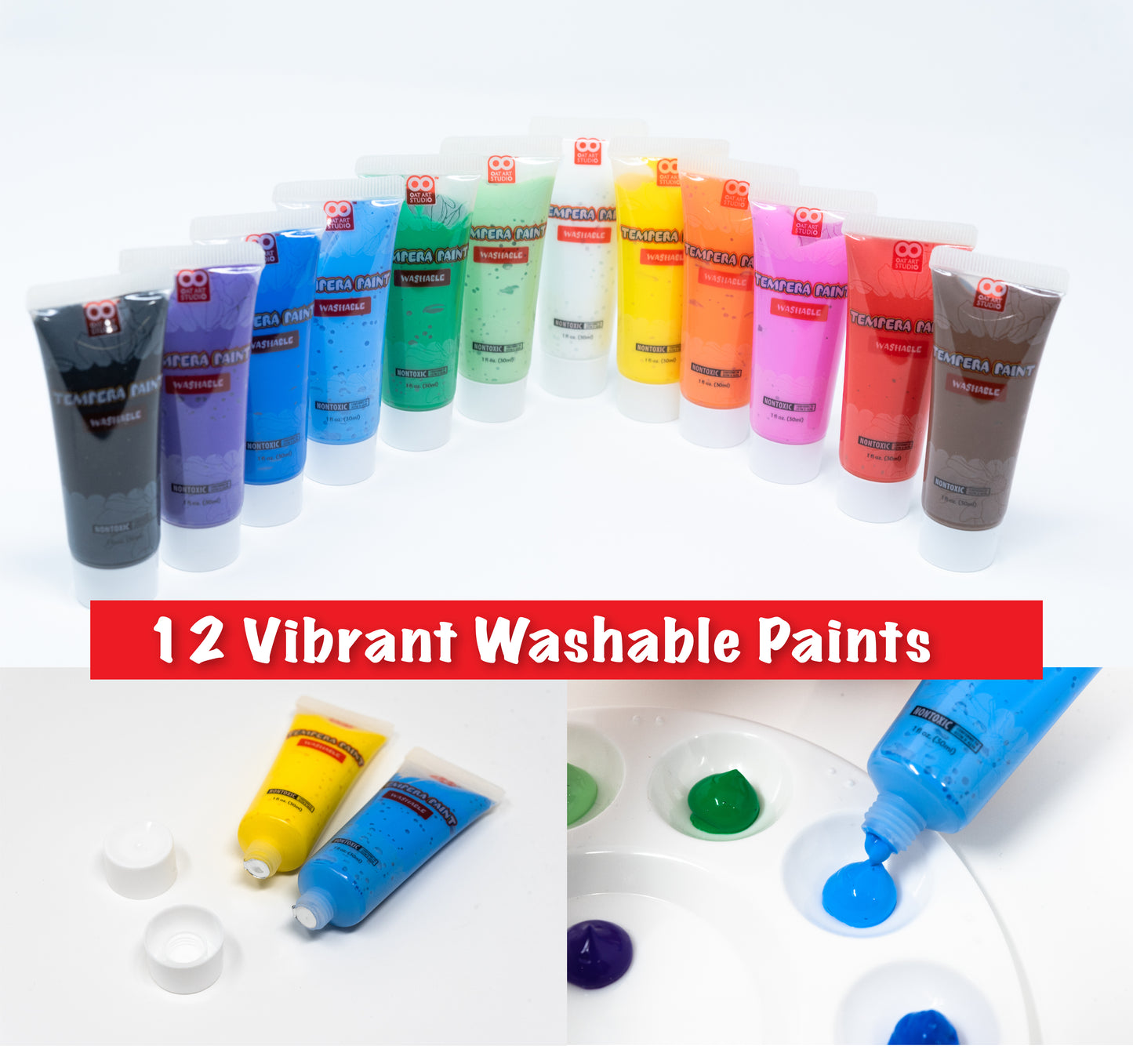 OAT ART STUDIO Deluxe Kids Washable Paint Set_PVC Bag