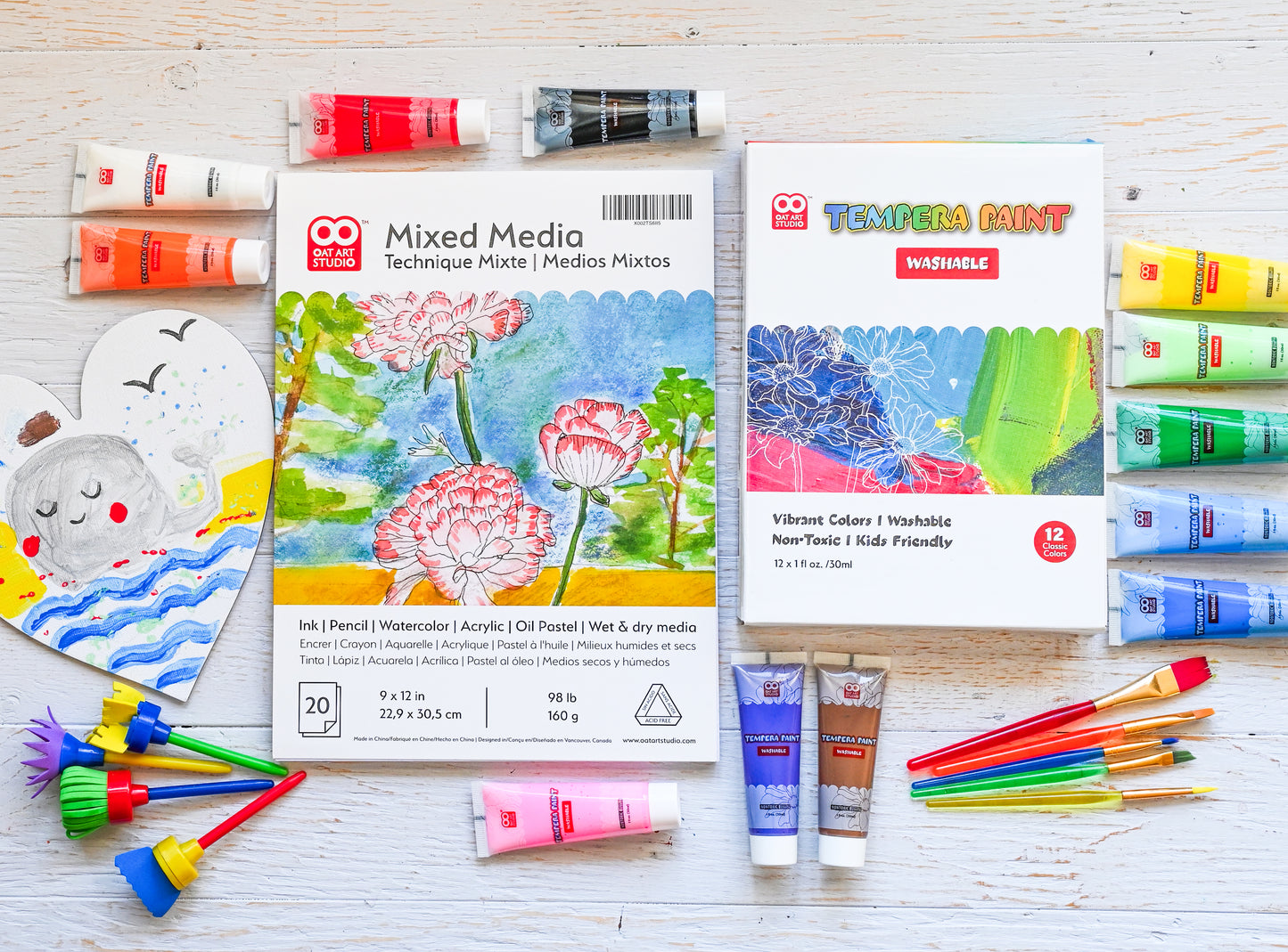OAT ART STUDIO Deluxe Kids Washable Paint Set_PVC Bag