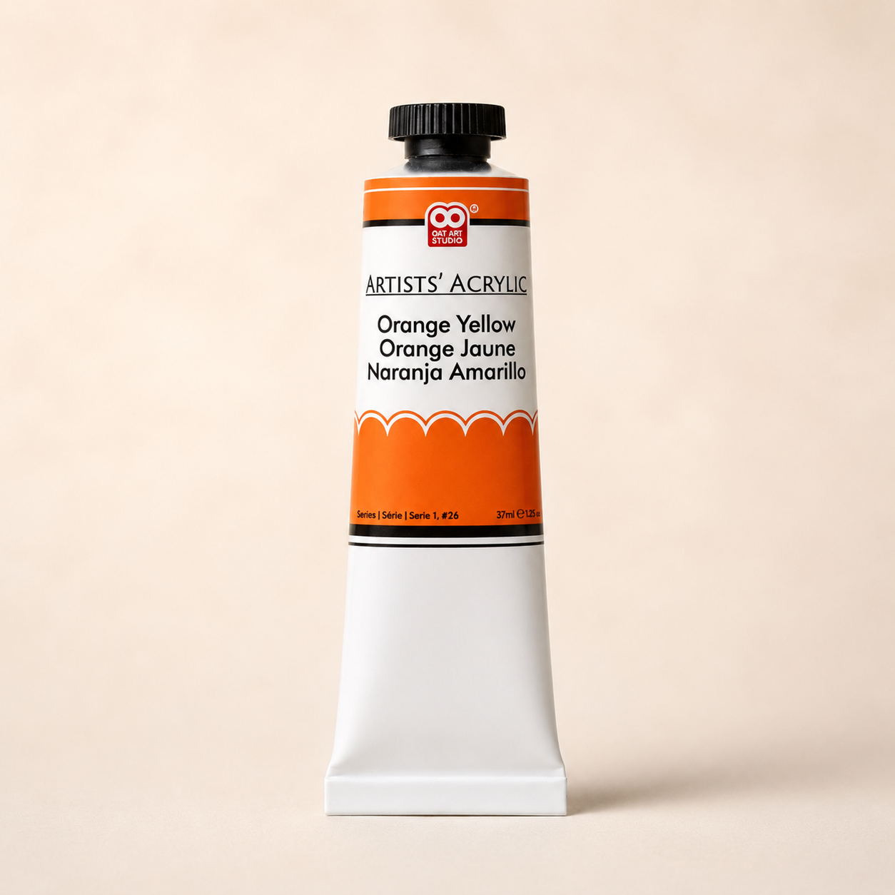 Orange Yellow Artist’s Acrylic Paint – Professional Grade 37ml Tube | OAT ART STUDIO
