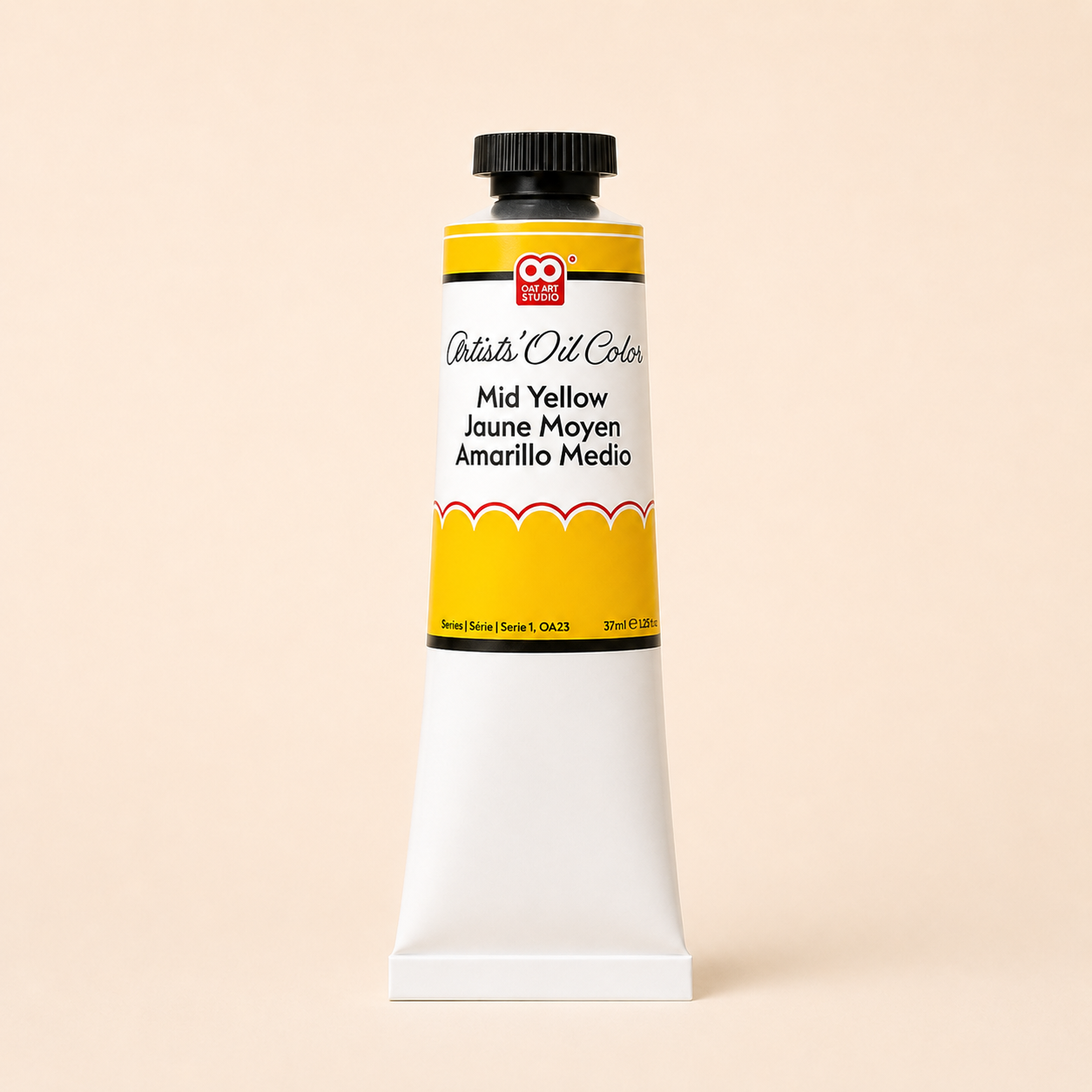 Mid Yellow Artist’s Oil Paint – Professional Grade 37ml Tube | OAT ART STUDIO