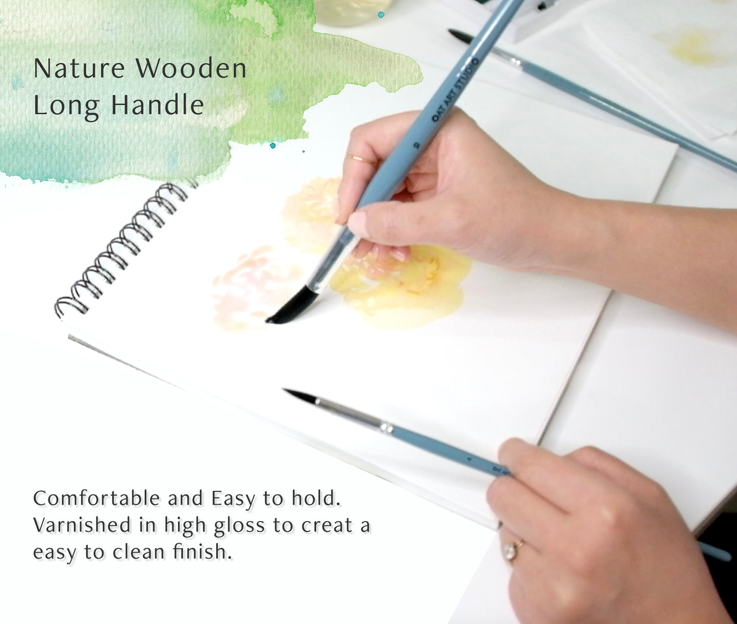 OAT ART STUDIO Premium Synthetic Blue Squirrel Watercolor Brush Set