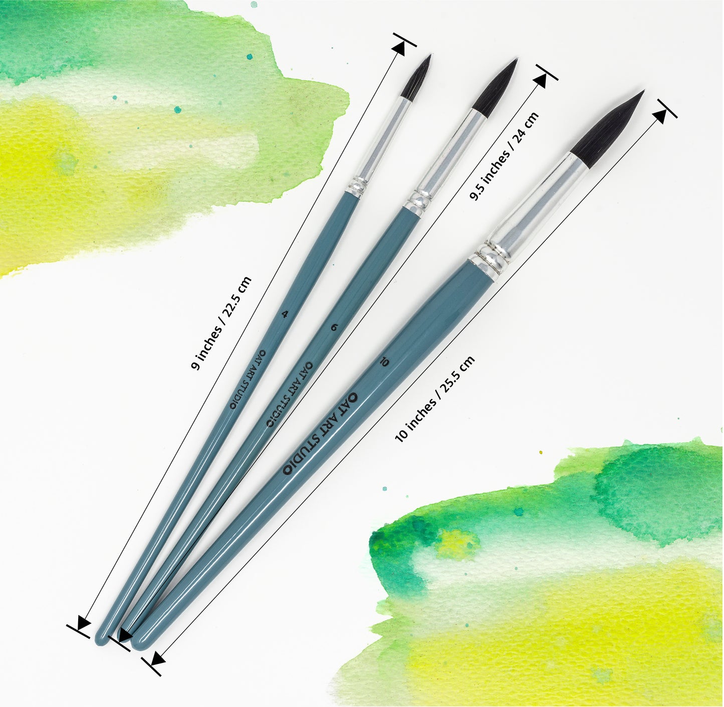 OAT ART STUDIO Premium Synthetic Blue Squirrel Watercolor Brush Set