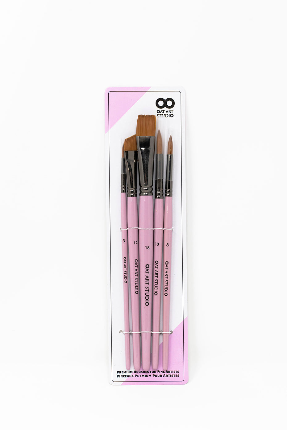 OAT ART STUDIO Premium Synthetic Kolinsky Sable 5 Mixed Tips Watercolor Brush Set