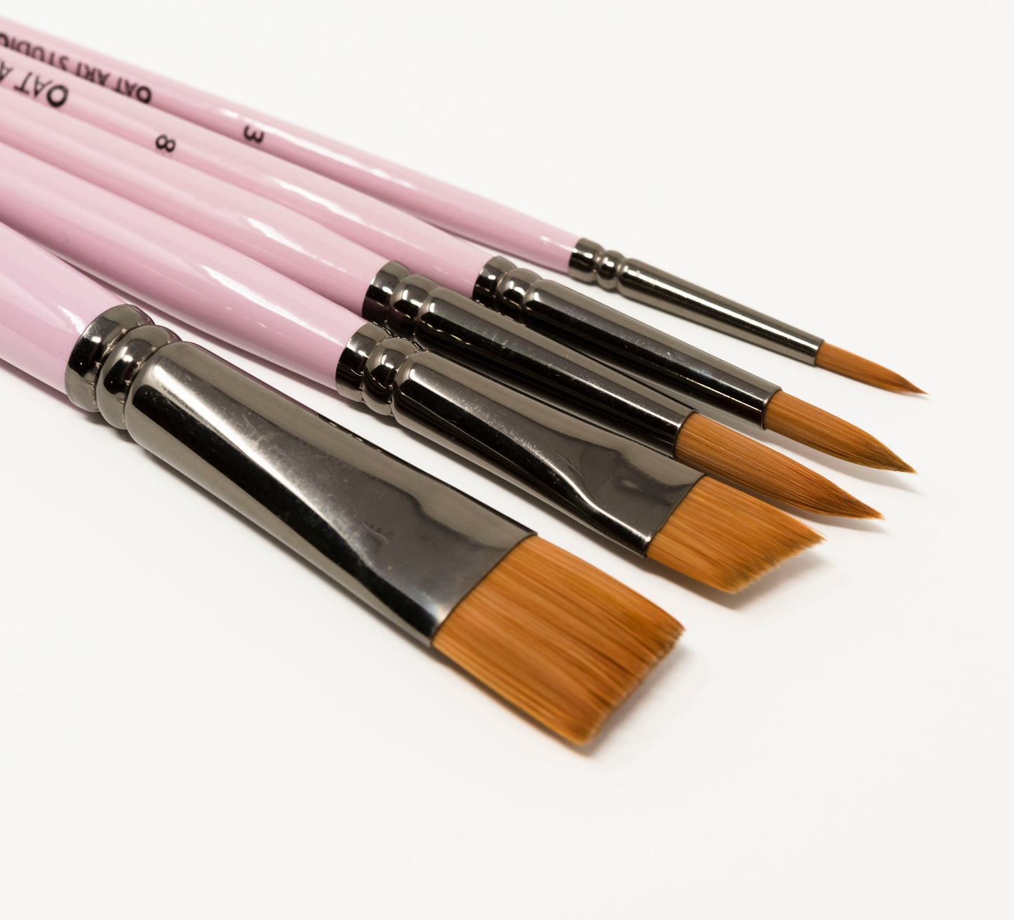 OAT ART STUDIO Premium Synthetic Kolinsky Sable 5 Mixed Tips Watercolor Brush Set