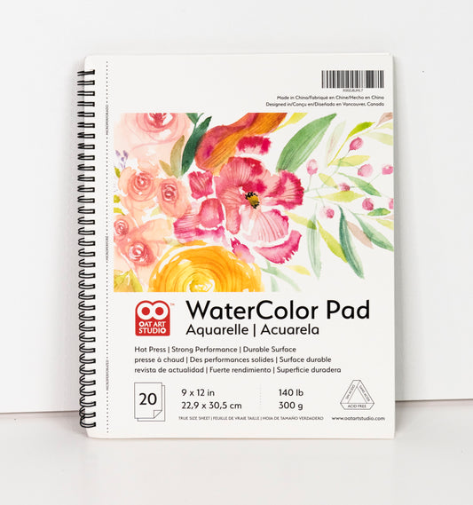 OAT ART STUDIO  Heavyweight Hot Press Watercolor Paper Pad