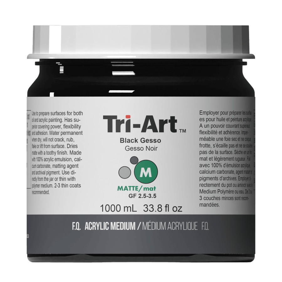 Tri-Art Acrylic Mediums - Black Gesso
