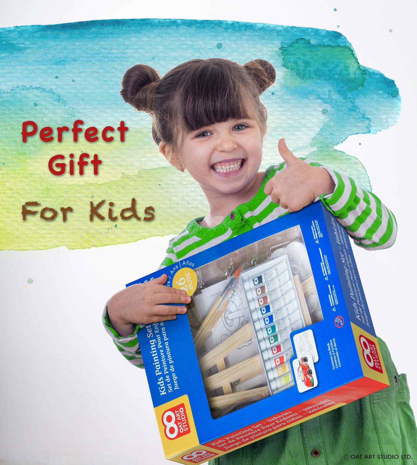 OAT ART STUDIO 26 Piece Kids Art Painting Set with wood Easel