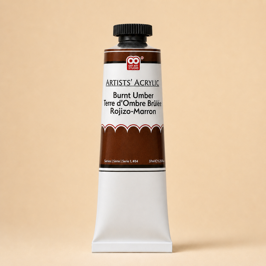 Burnt Umber Artist’s Acrylic Paint – Professional Grade 37ml Tube | OAT ART STUDIO