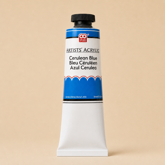Cerulean Blue Artist’s Acrylic Paint – Professional Grade 37ml Tube | OAT ART STUDIO