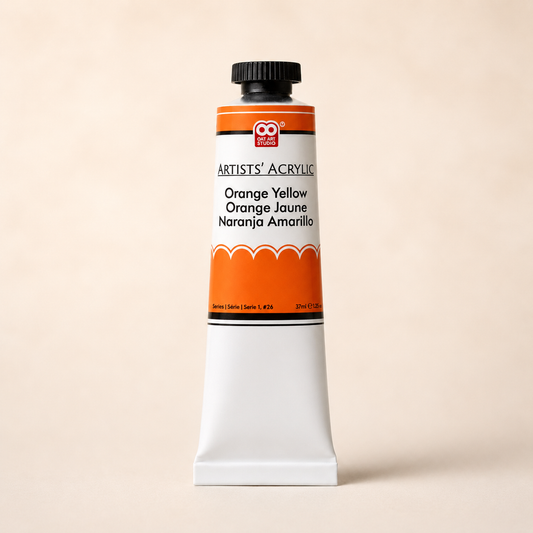 Orange Yellow Artist’s Acrylic Paint – Professional Grade 37ml Tube | OAT ART STUDIO