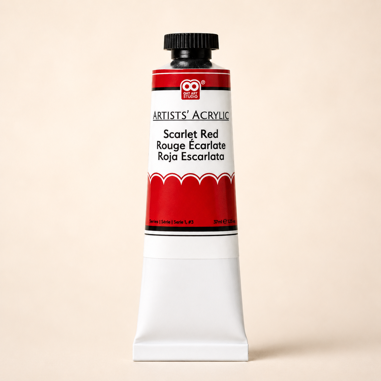 Scarlet Red Artist’s Acrylic Paint – Professional Grade 37ml Tube | OAT ART STUDIO