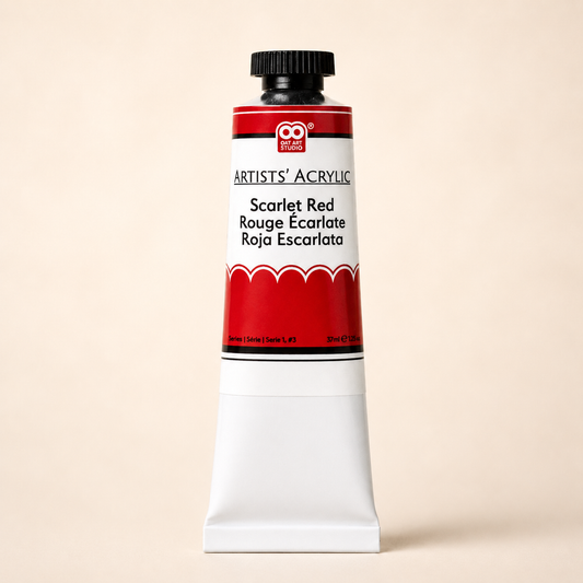 Scarlet Red Artist’s Acrylic Paint – Professional Grade 37ml Tube | OAT ART STUDIO