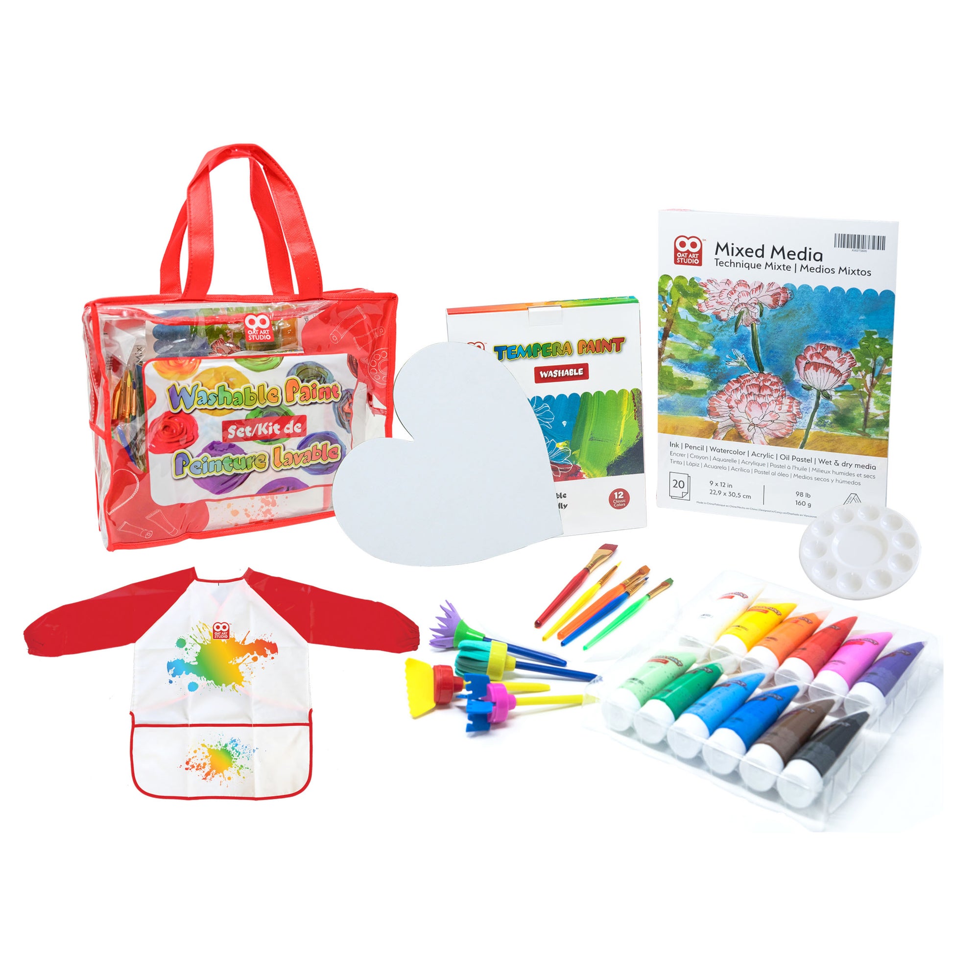 OAT ART STUDIO Deluxe Kids Washable Paint Set_PVC Bag – Oat Art