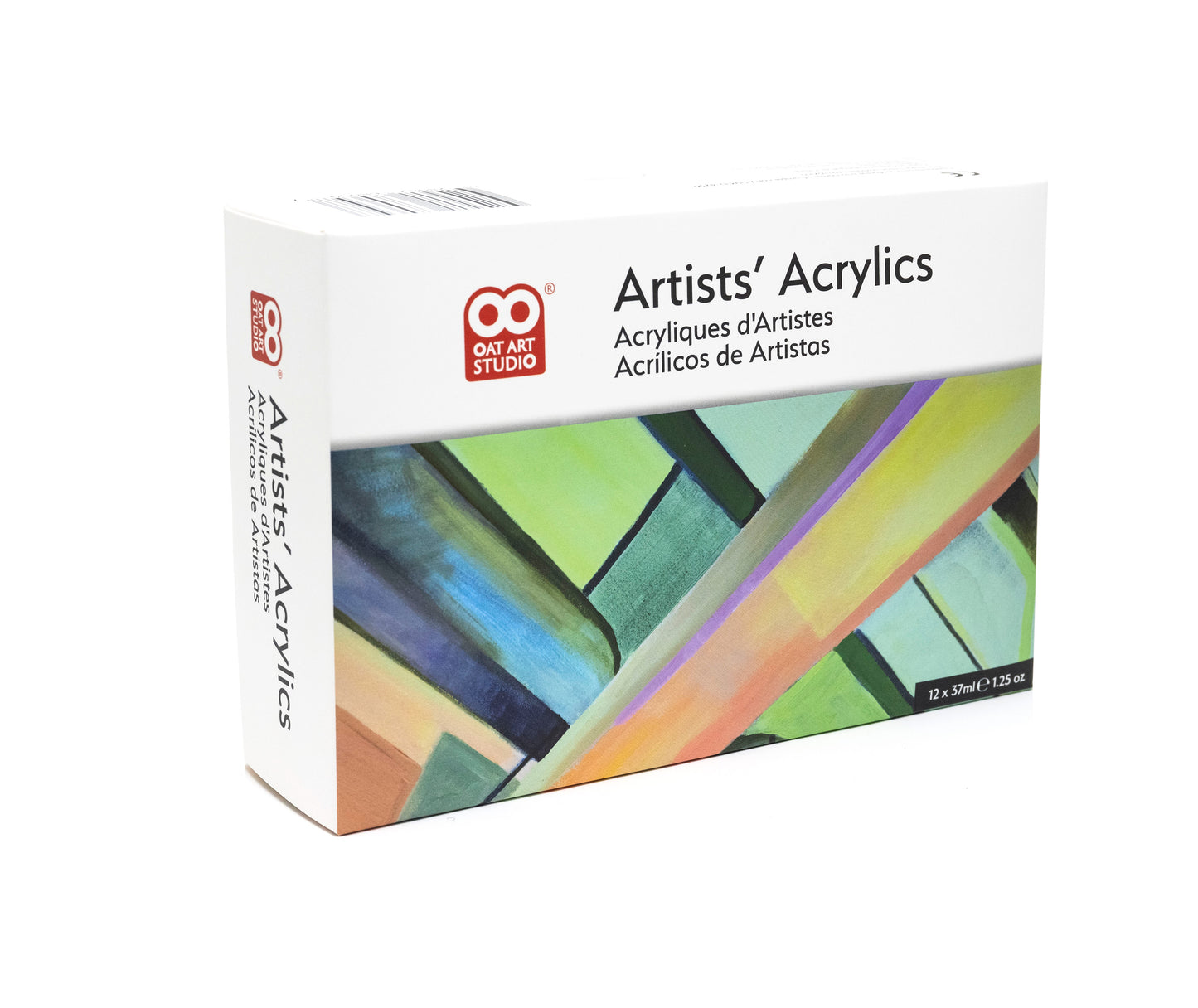 OAT ART STUDIO 12 Artists' Acrylics, Professional Grade, 12x37ml/1.25 oz