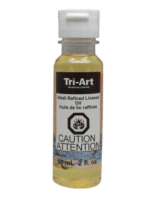 Bottle of Tri-Art Alkali Refined Linseed Oil 
