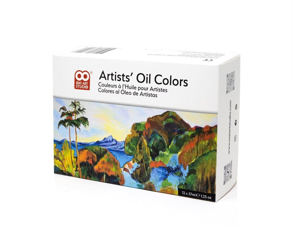 OAT ART STUDIO professional oil paint set 12x37ml 11 classic colors plus gold