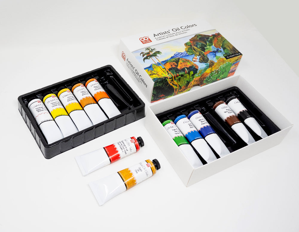 OAT ART STUDIO professional oil paint set 12x37ml 11 classic colors plus gold